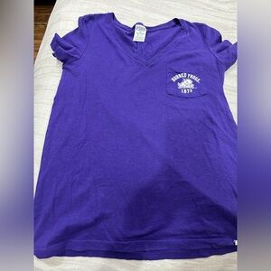 TCU Victorias Secret V-Neck T-Shirt with Pocket